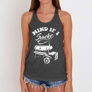 Mind If I Smoke Funny BBQ Smoker & Grilling Women's Knotted Racerback Tank