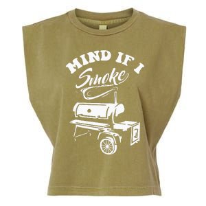 Mind If I Smoke Funny BBQ Smoker & Grilling Garment-Dyed Women's Muscle Tee