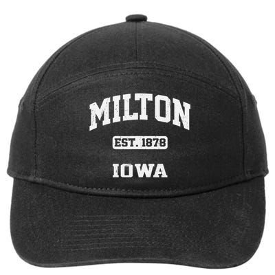 Milton Iowa IA vintage State Athletic style 7-Panel Snapback Hat