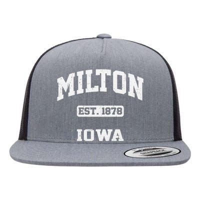 Milton Iowa IA vintage State Athletic style Flat Bill Trucker Hat