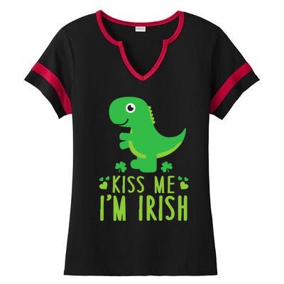 Me I'm Irish St. Patrick's Day Cute Dinosaur T Ladies Halftime Notch Neck Tee