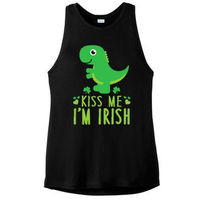 Me I'm Irish St. Patrick's Day Cute Dinosaur T Ladies PosiCharge Tri-Blend Wicking Tank