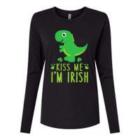 Me I'm Irish St. Patrick's Day Cute Dinosaur T Womens Cotton Relaxed Long Sleeve T-Shirt