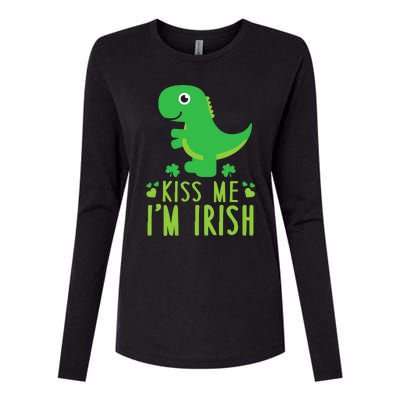 Me I'm Irish St. Patrick's Day Cute Dinosaur T Womens Cotton Relaxed Long Sleeve T-Shirt