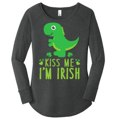 Me I'm Irish St. Patrick's Day Cute Dinosaur T Women's Perfect Tri Tunic Long Sleeve Shirt