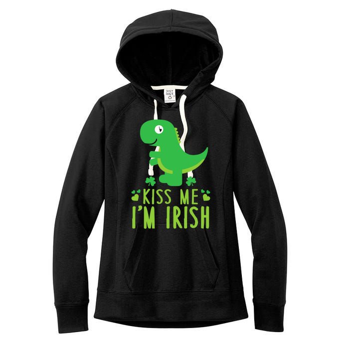 Me I'm Irish St. Patrick's Day Cute Dinosaur T Women's Fleece Hoodie