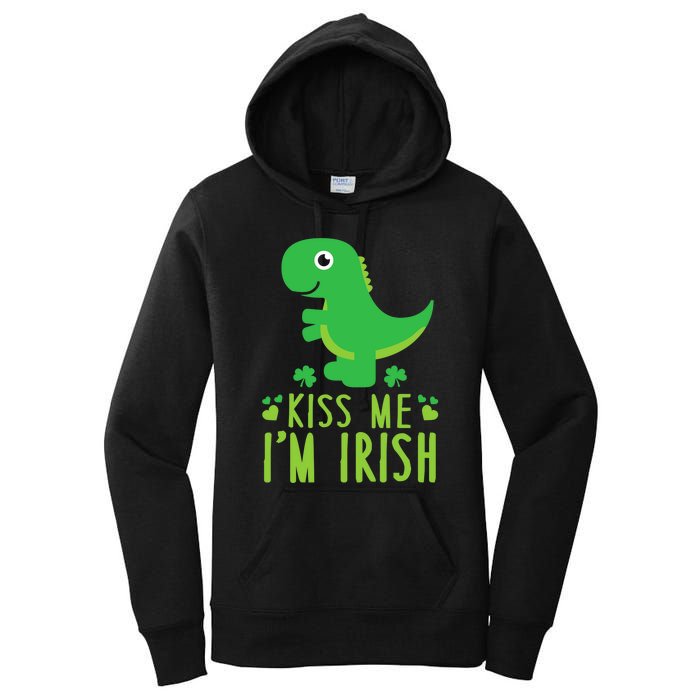 Me I'm Irish St. Patrick's Day Cute Dinosaur T Women's Pullover Hoodie