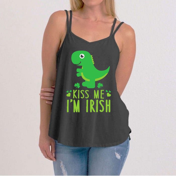 Me I'm Irish St. Patrick's Day Cute Dinosaur T Women's Strappy Tank