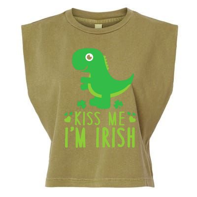 Me I'm Irish St. Patrick's Day Cute Dinosaur T Garment-Dyed Women's Muscle Tee