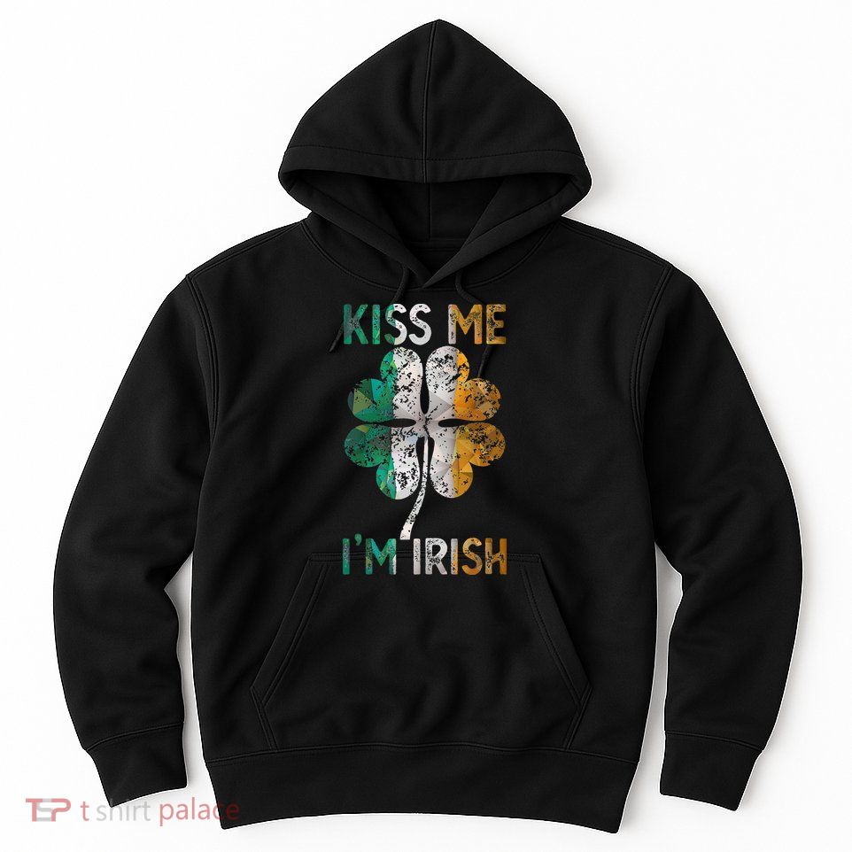 Me I'm Irish Ireland Flag Shamrock Vintage St Patty Day Hoodie