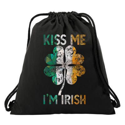 Me I'm Irish Ireland Flag Shamrock Vintage St Patty Day Drawstring Bag