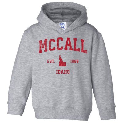 Mccall Idaho Id Vintage Sports Toddler Hoodie