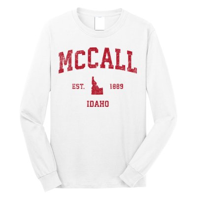 Mccall Idaho Id Vintage Sports Long Sleeve Shirt
