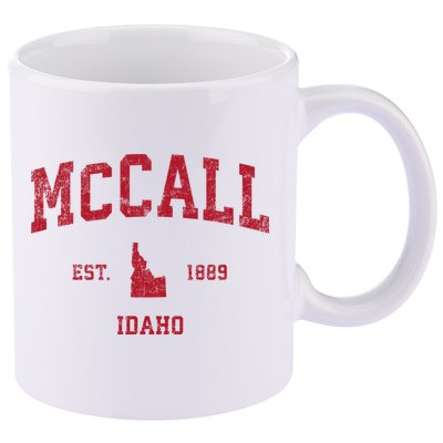 Mccall Idaho Id Vintage Sports 11oz C Handle Ceramic Mug