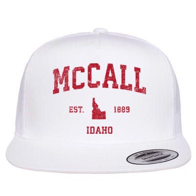 Mccall Idaho Id Vintage Sports Flat Bill Trucker Hat