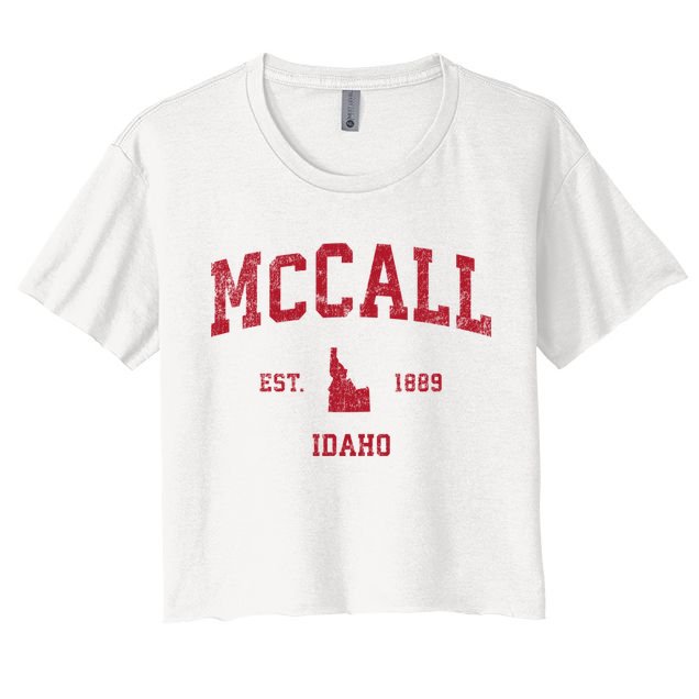 Mccall Idaho Id Vintage Sports Crop Top