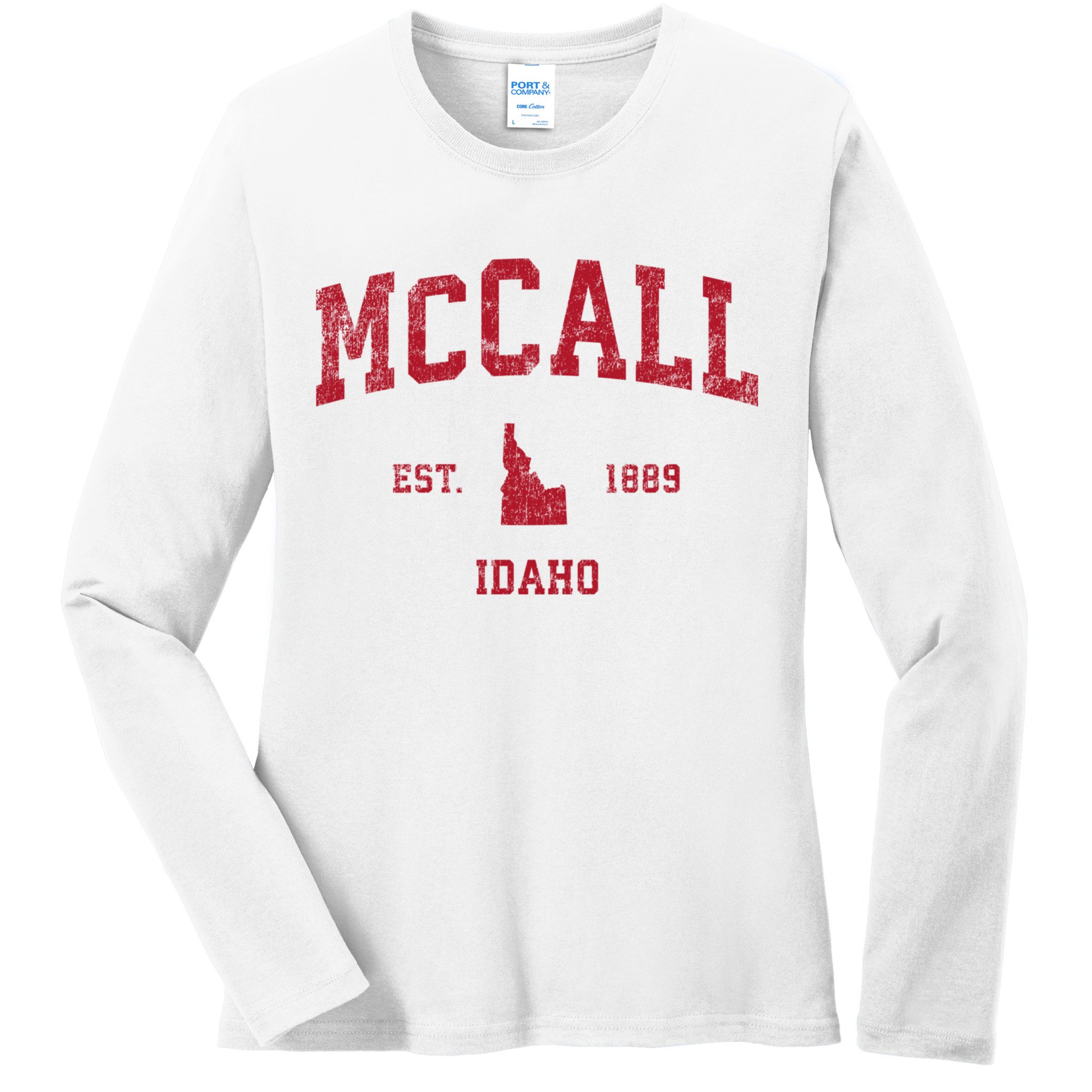 Mccall Idaho Id Vintage Sports Ladies Long Sleeve Shirt