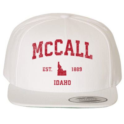 Mccall Idaho Id Vintage Sports Wool Snapback Cap
