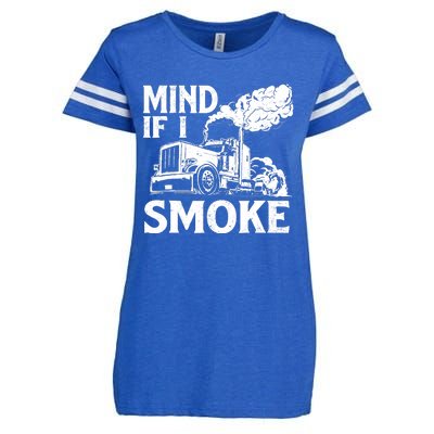 Mind If I Smoke Semi Truck Driver Trucker Big Rig Trucking Enza Ladies Jersey Football T-Shirt