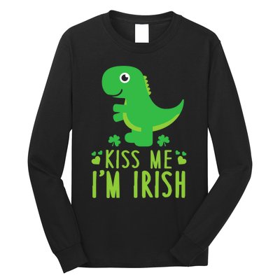 Me I'm Irish St. Patrick's Day Cute Dinosaur T Long Sleeve Shirt