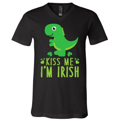 Me I'm Irish St. Patrick's Day Cute Dinosaur T V-Neck T-Shirt