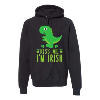 Me I'm Irish St. Patrick's Day Cute Dinosaur T Premium Hoodie