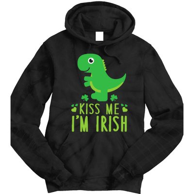 Me I'm Irish St. Patrick's Day Cute Dinosaur T Tie Dye Hoodie