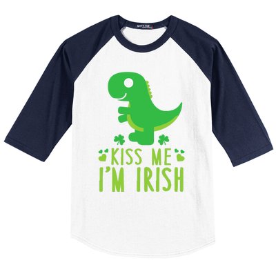 Me I'm Irish St. Patrick's Day Cute Dinosaur T Baseball Sleeve Shirt