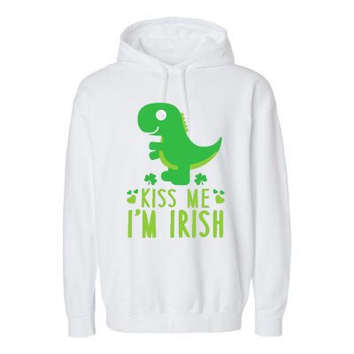 Me I'm Irish St. Patrick's Day Cute Dinosaur T Garment-Dyed Fleece Hoodie