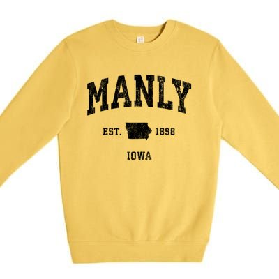 Manly Iowa Ia Vintage Athletic Premium Crewneck Sweatshirt