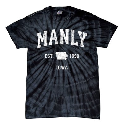 Manly Iowa Ia Vintage Athletic Tie-Dye T-Shirt