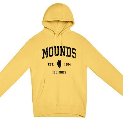 Mounds Illinois Il Vintage Athletic Premium Pullover Hoodie