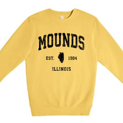 Mounds Illinois Il Vintage Athletic Premium Crewneck Sweatshirt