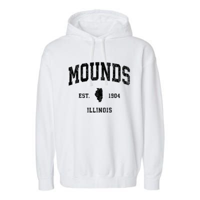 Mounds Illinois Il Vintage Athletic Garment-Dyed Fleece Hoodie