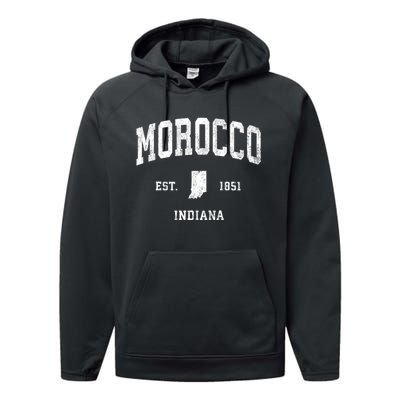 Morocco Indiana In Vintage Athletic Performance Fleece Hoodie