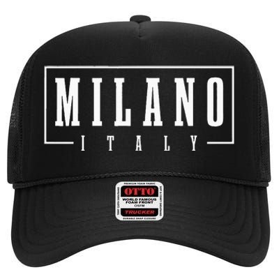 Milano Italia Italy Italian Souvenir High Crown Mesh Back Trucker Hat