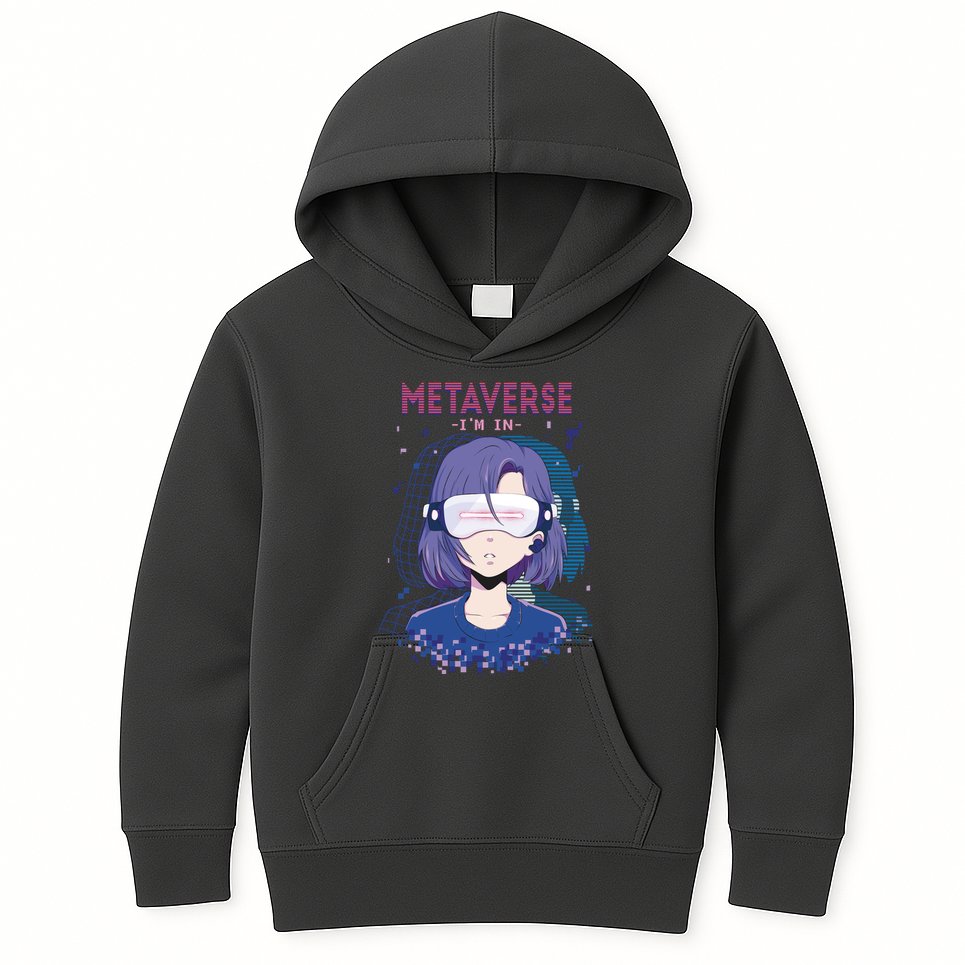 Metaverse I'm In Anime Kids Hoodie