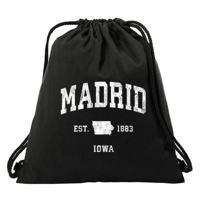 Madrid Iowa Ia Vintage Athletic Drawstring Bag