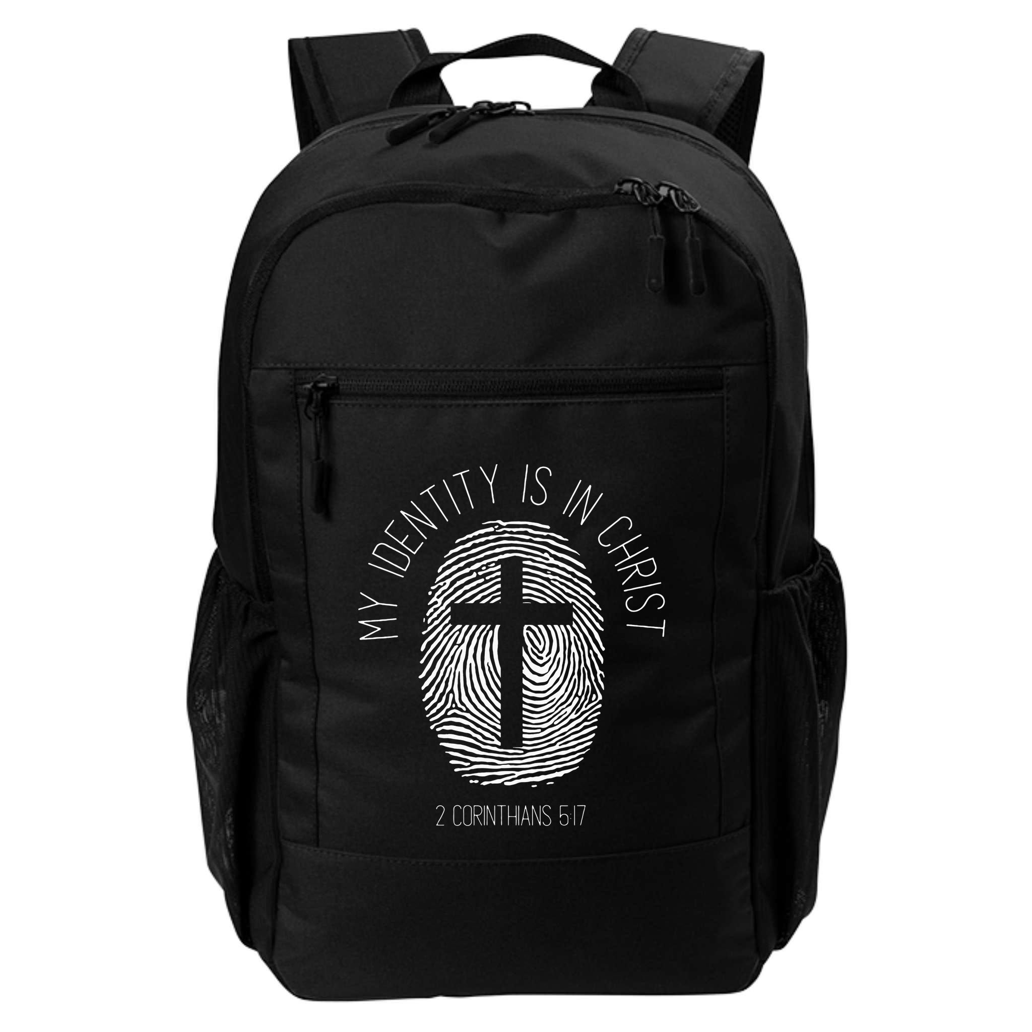 My Identity Is In Christ Jesus Christian Bible Verse Backpack