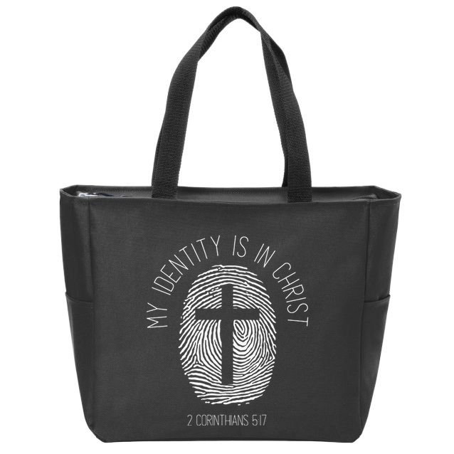 My Identity Is In Christ Jesus Christian Bible Verse Zip Tote Bag