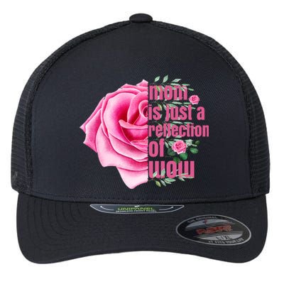 Mom Is Just A Reflection Of Wow Flexfit Unipanel Trucker Cap