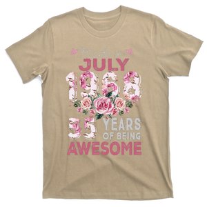 Made In July 1968 Flower 55th Birthday 55 Year Old Womens T-Shirt