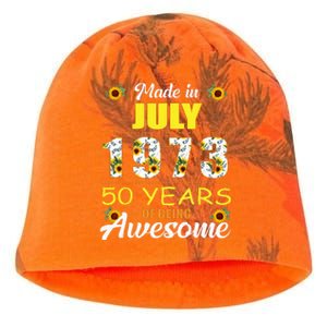 Made In July 1973 50 Years Of Being Awesome Sunflower Kati - Camo Knit Beanie