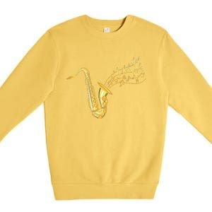 Musical Instrument Jazz Musician Gift Idea Saxophone Premium Crewneck Sweatshirt