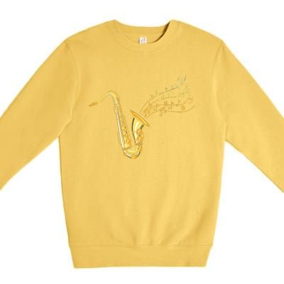 Musical Instrument Jazz Musician Gift Idea Saxophone Premium Crewneck Sweatshirt