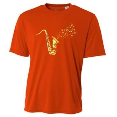 Musical Instrument Jazz Musician Gift Idea Saxophone Cooling Performance Crew T-Shirt