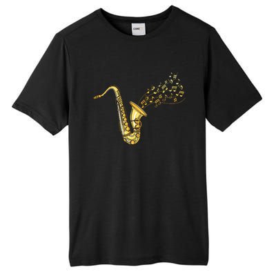 Musical Instrument Jazz Musician Gift Idea Saxophone Tall Fusion ChromaSoft Performance T-Shirt