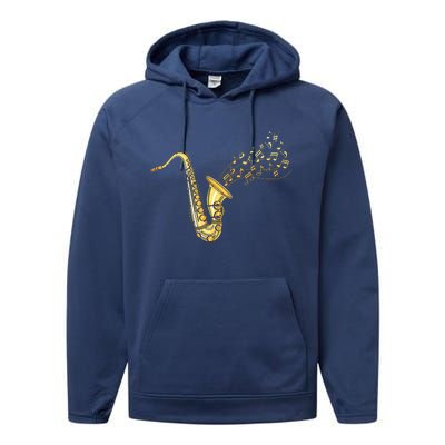 Musical Instrument Jazz Musician Gift Idea Saxophone Performance Fleece Hoodie