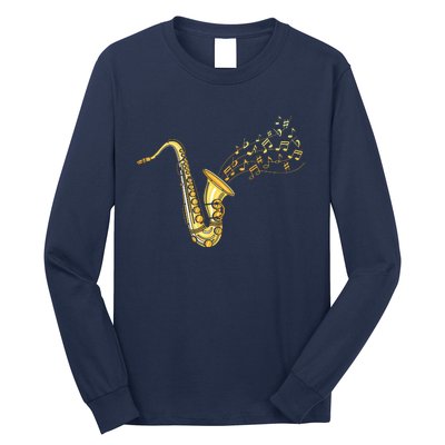 Musical Instrument Jazz Musician Gift Idea Saxophone Long Sleeve Shirt