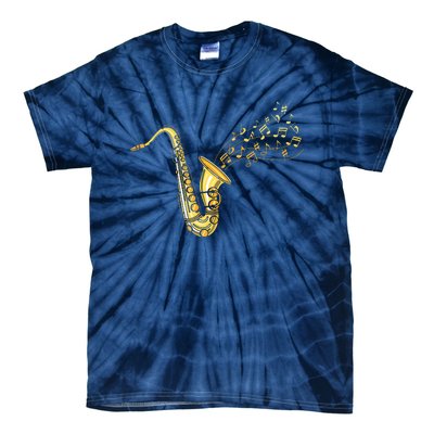 Musical Instrument Jazz Musician Gift Idea Saxophone Tie-Dye T-Shirt